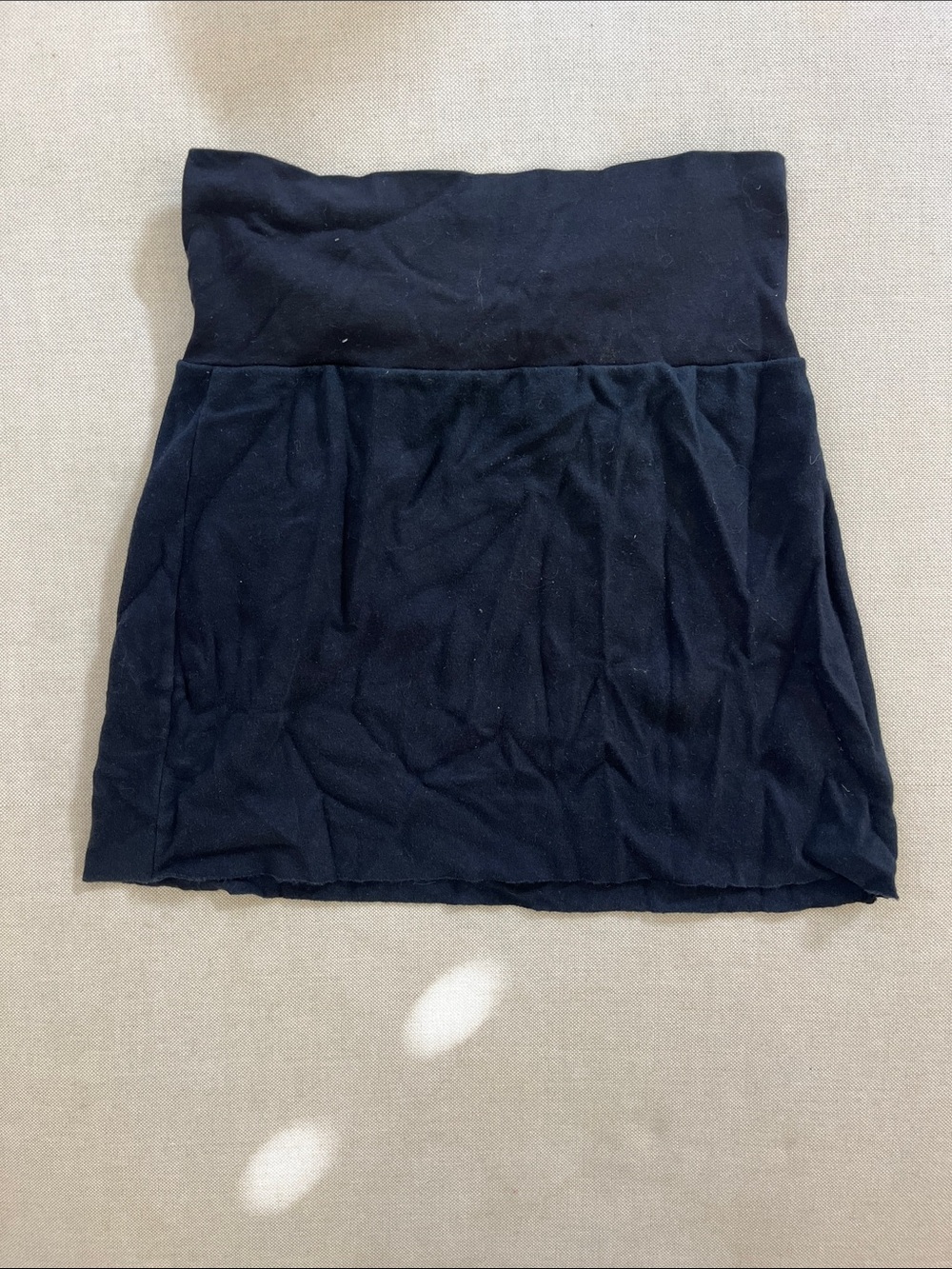 American Apparel- Black Fold-Over Waist Mini Skirt - Women's